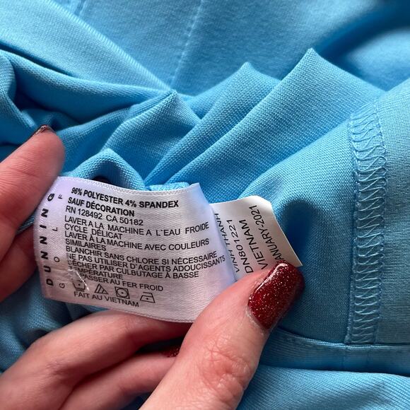 Men’s Dunning Golf Polo Light Blue Short Sleeve Size Medium - Picture 6 of 16